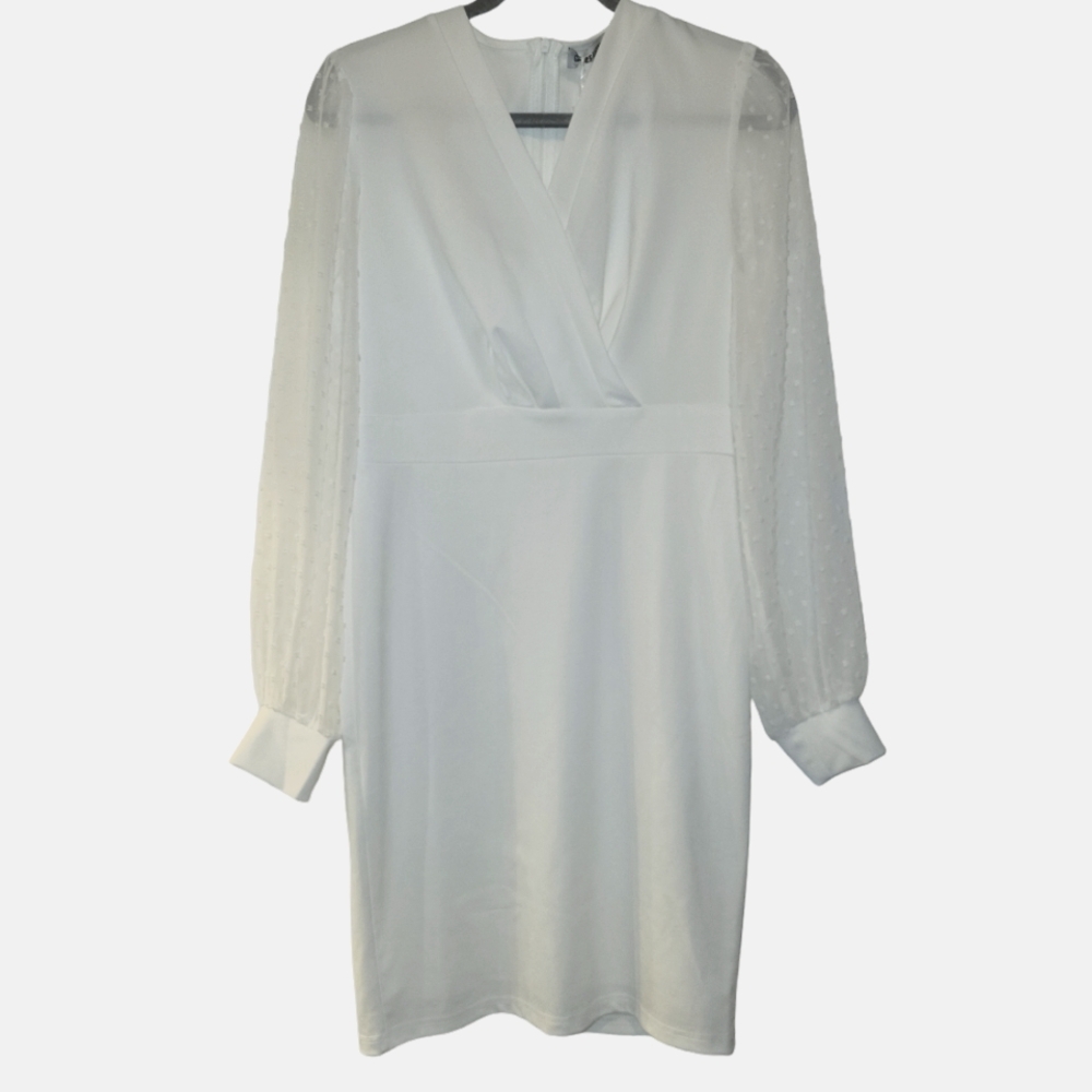 Grace Karin, NWT, Bodycon Dress, Long Mesh Sleeves, Zipper Back, Women's Sz M, L